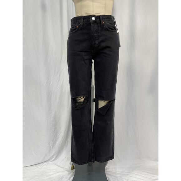 Re/Done Originals Black Cotton High Rise Loose Jeans Size 26 - NWT - Picture 2 of 5
